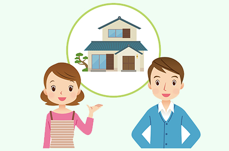 家について話す夫婦