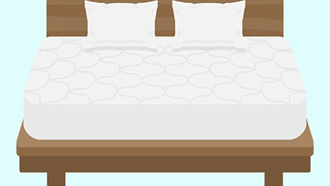ダブルベッドのイラスト
