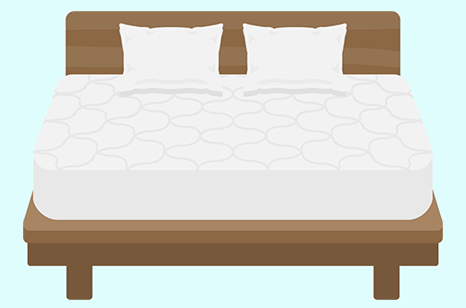 ダブルベッドのイラスト
